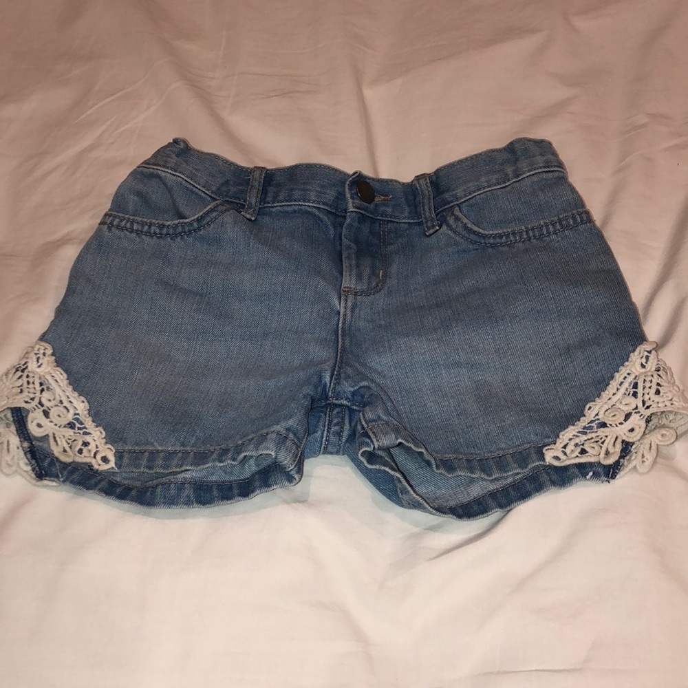 Children’s Place denim shorts with lace!